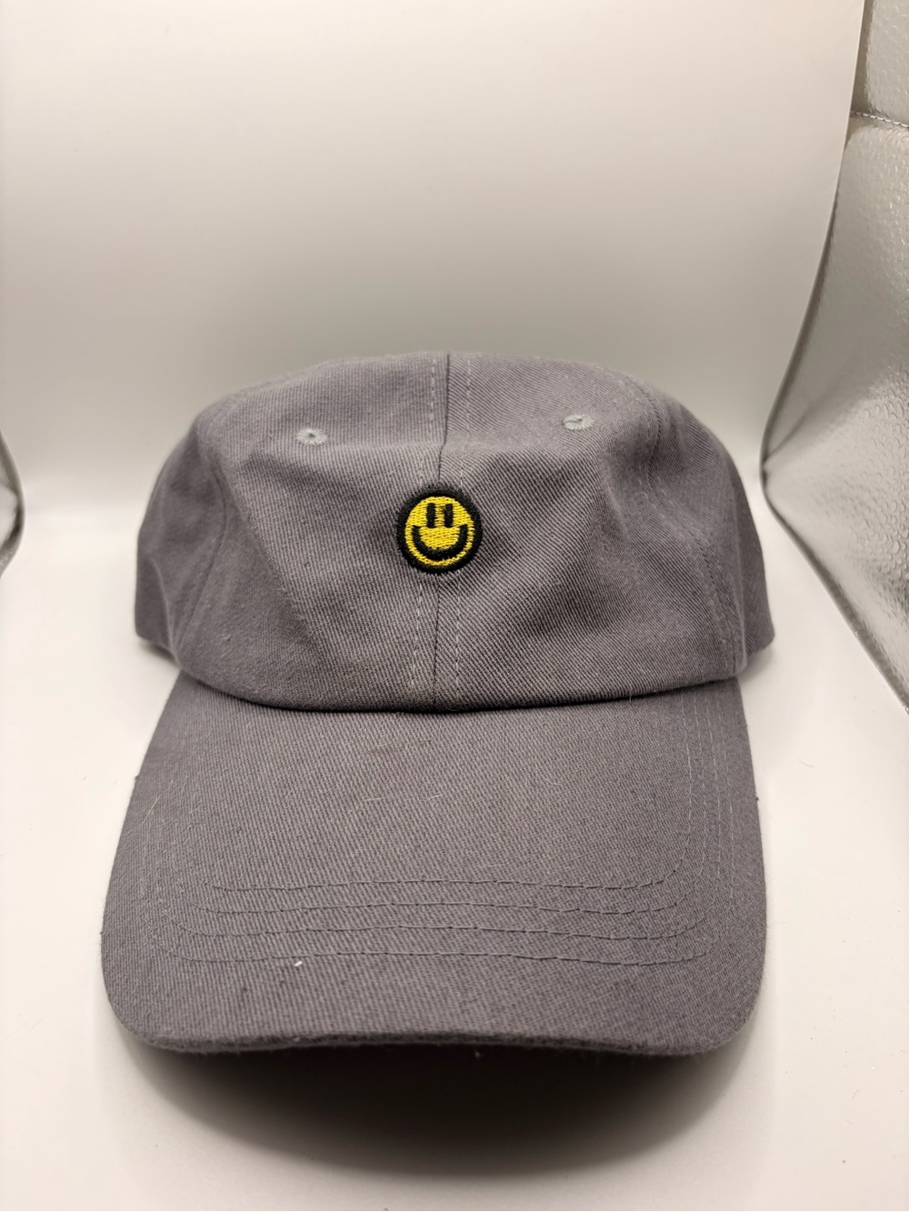 Gray Smiley Baseball Cap - Unbranded